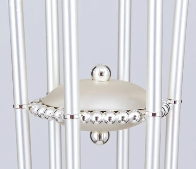 Lampadar stil clasic cu cristale Swarovski Giada argintiu mat