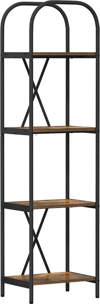 vidaXL Raft pentru cărți Stejar fumuriu 40 x 30 x 146 cm Lemn compozit