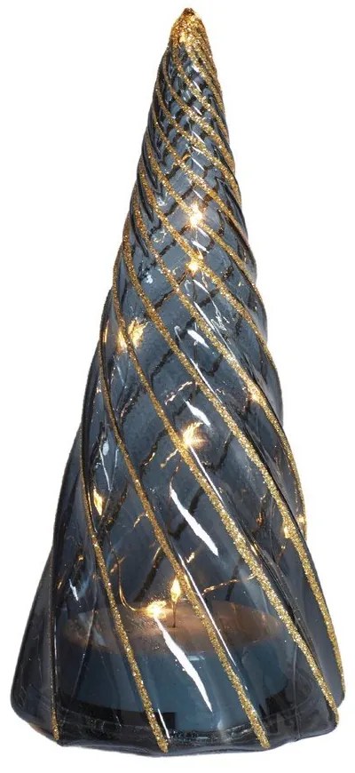 Decorațiune luminoasă neagră cu baterii ø 9,5 cm Vilma Tree – Sirius