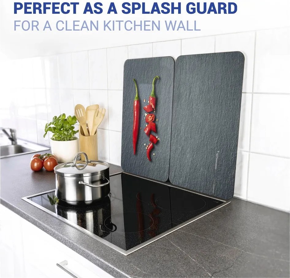 Set 2 protecții din sticlă pentru aragaz Wenko Cayenne, 52 x 30 cm
