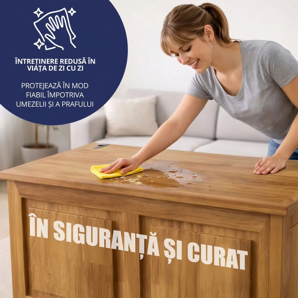 Ladă din lemn TOSCANA, 85x44x48cm, maro natural Casaria