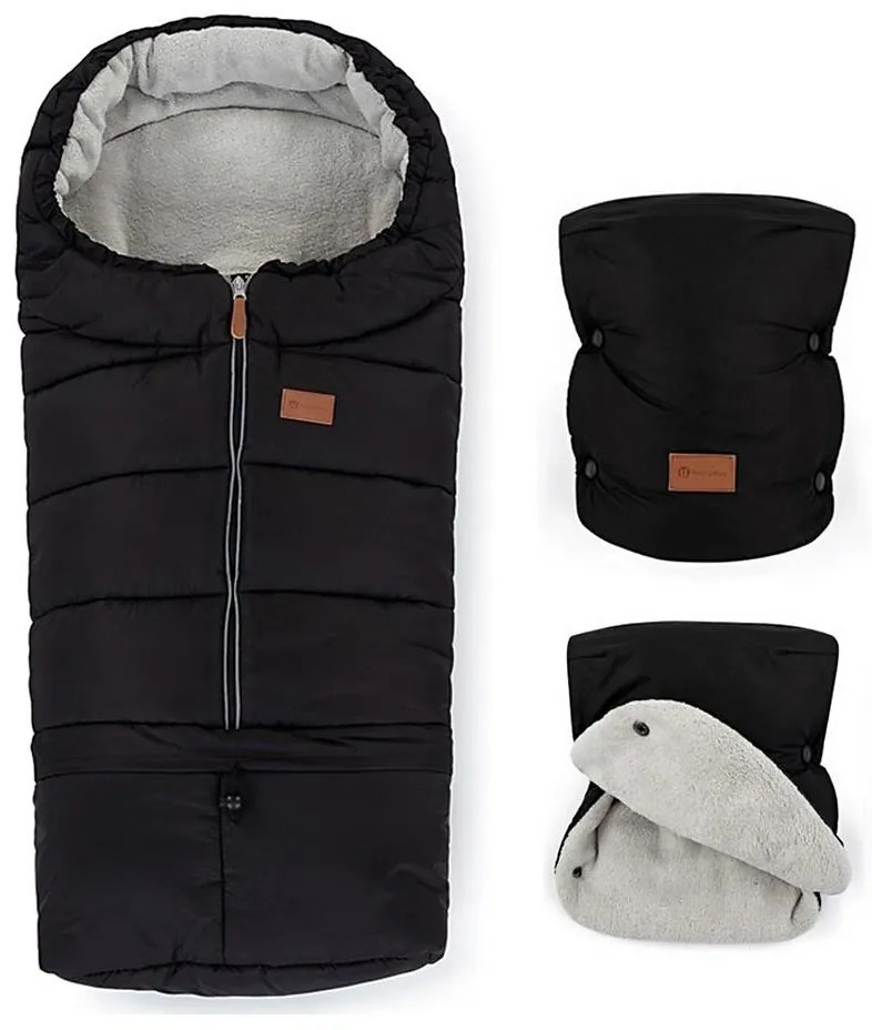 PETITE&MARS - Set sac de iarnă 3în1 JIBOT + mânuși JASIE negru