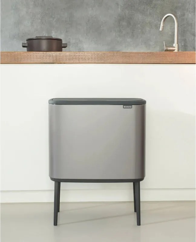 Cos de gunoi Brabantia Bo Touch 651105, 36 l, Deschidere lina si silentioasa, Gri