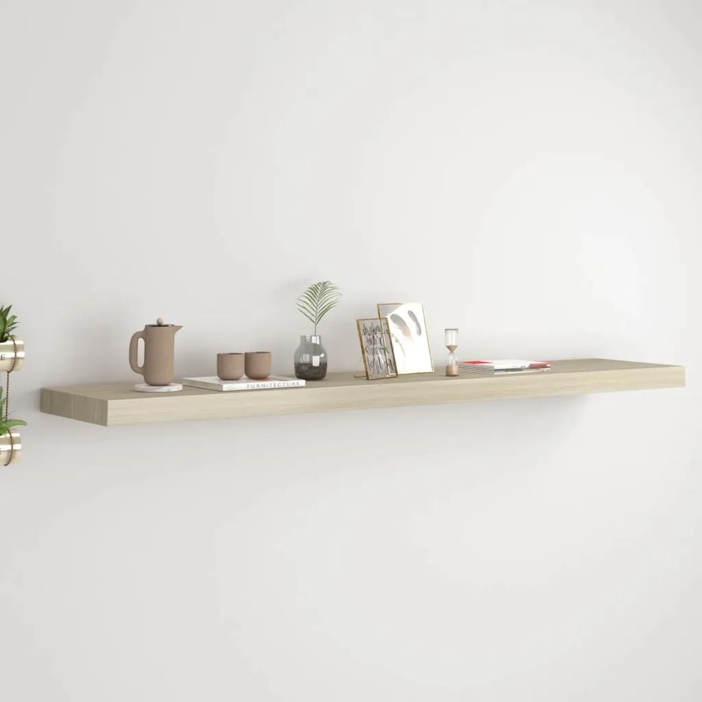 vidaXL Raft de perete suspendat, stejar, 120x23,5x3,8 cm, MDF