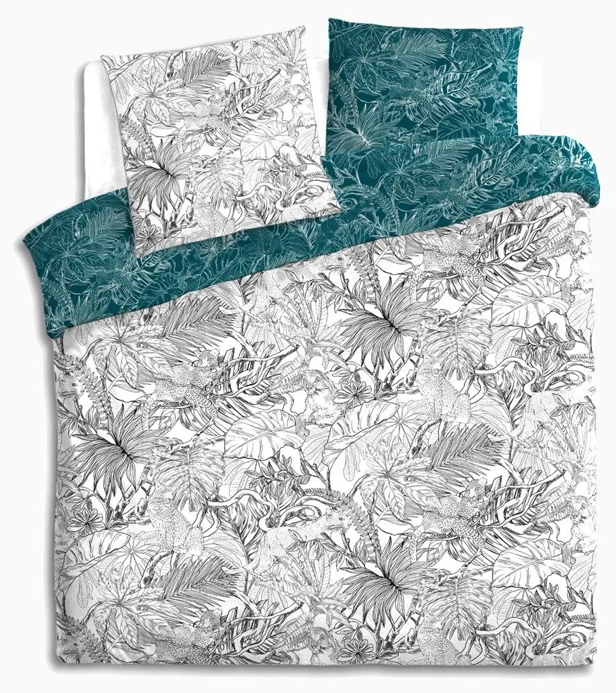 Set de pat dublu din bumbac cu motiv vegetal, 240 x 260 cm