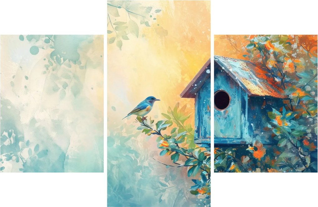 Tablou - Birdhouse, acuarelă, acuarelă (90x60 cm)