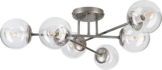 Lustră de tavan aplicată MALENA 6xE14/5W/230V crom mat/clar