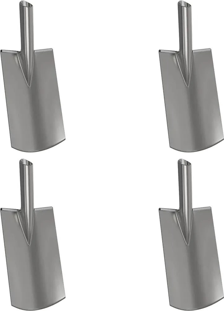 vidaXL Cap de lopată 4 pcs Argintiu 43 x 17 cm