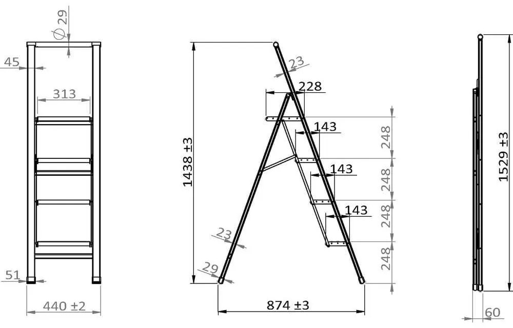 Scără pliantă Wenko Ladder, înălțime 158 cm