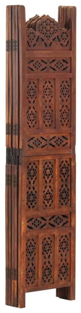 285326 vidaXL Paravan cameră sculptat manual 5 panouri maro 200x165 cm mango