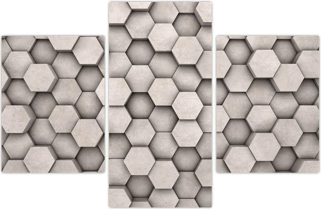 Tablou - Hexagoane design beton (90x60 cm)