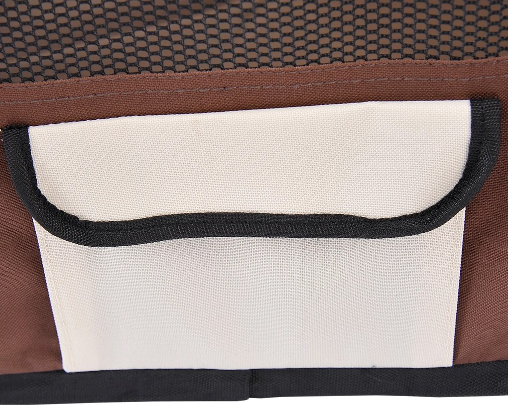 PawHut Parc pliabil pentru câine pisică animale mici octogonal din țesătură Oxford și oțel Ø 90 x 41H cm maro bej | Aosom Romania