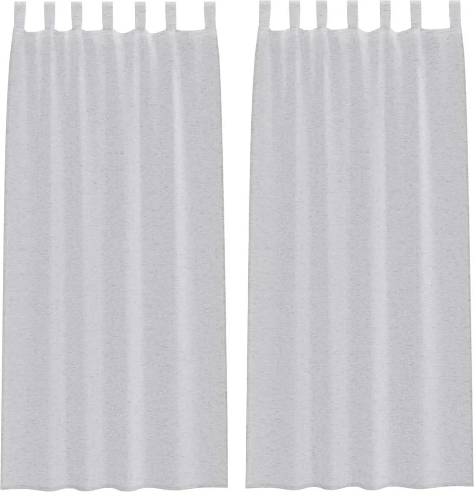 vidaXL Cortină din Voile 2 pcs Gri deschis 245 x 140 cm Poliester