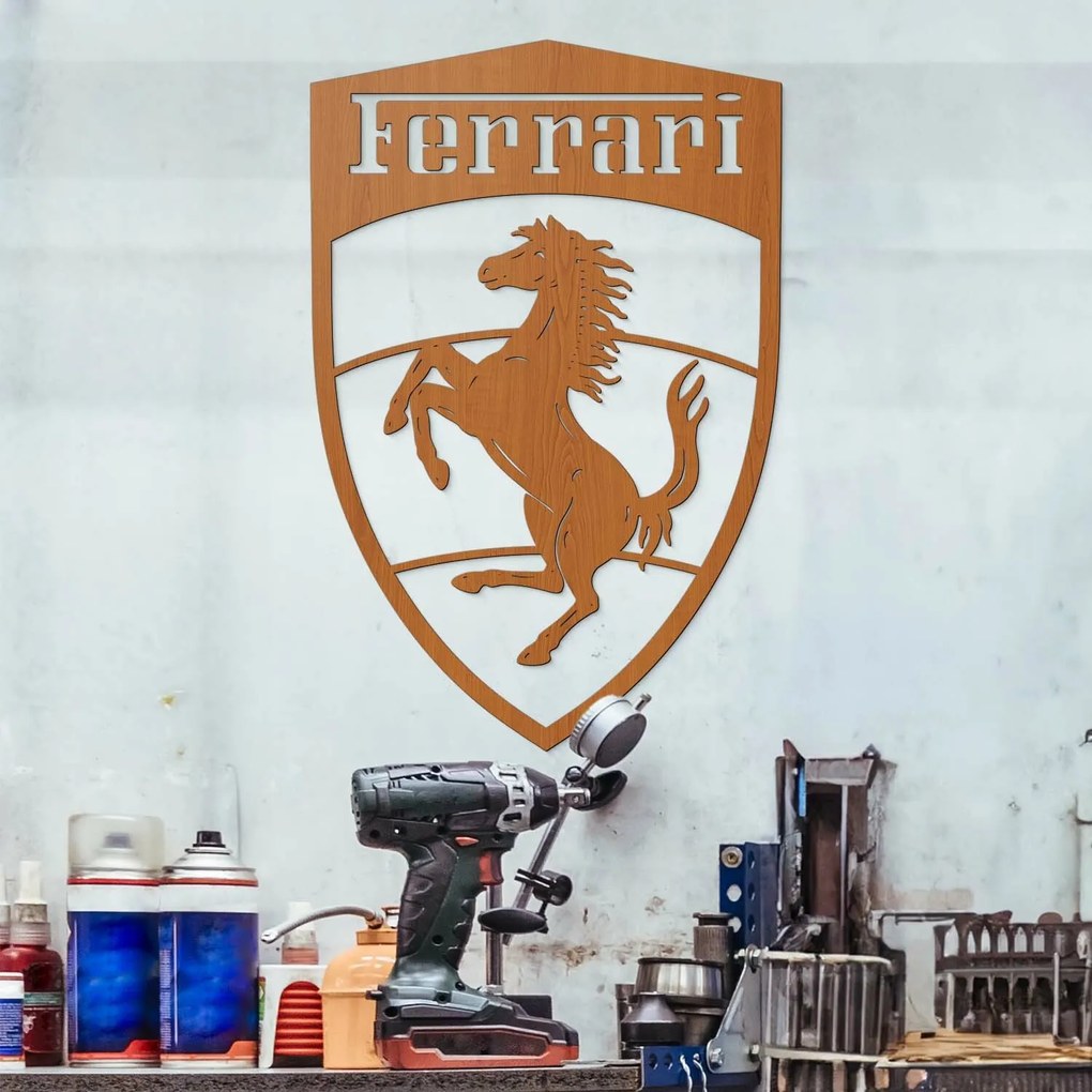 DUBLEZ | Sigla din lemn a mașinii - Logo Ferrari