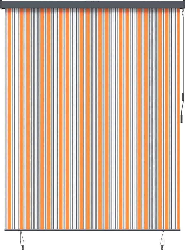 vidaXL Rulou textil cu perdele Dungi Galben și Albastru 200 x 250 cm