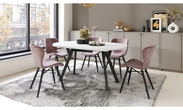 Masă de dining ARTUR alb/negru