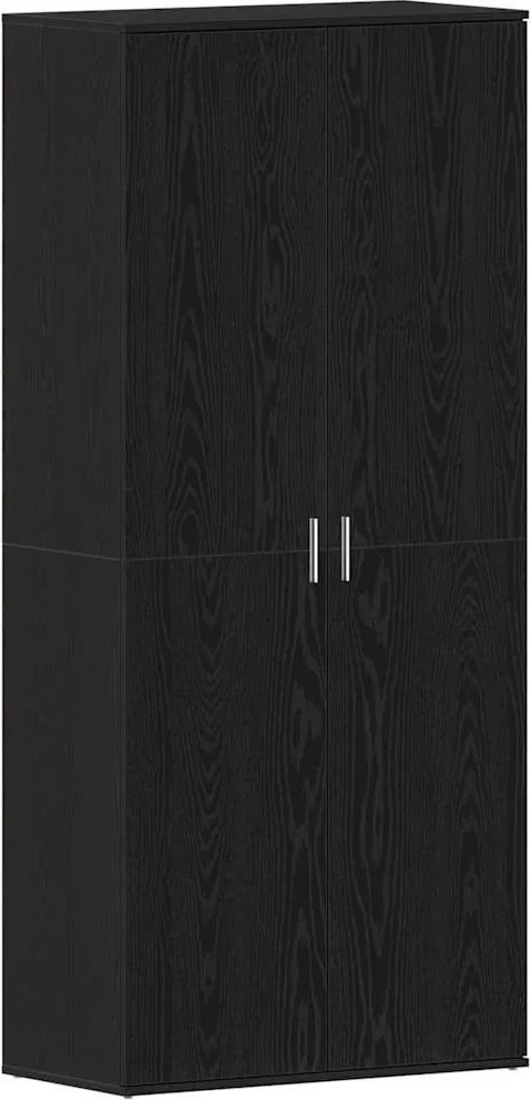 vidaXL Dulap pentru pantofi cu raft Stejar Negru 80 x 39 x 178 cm