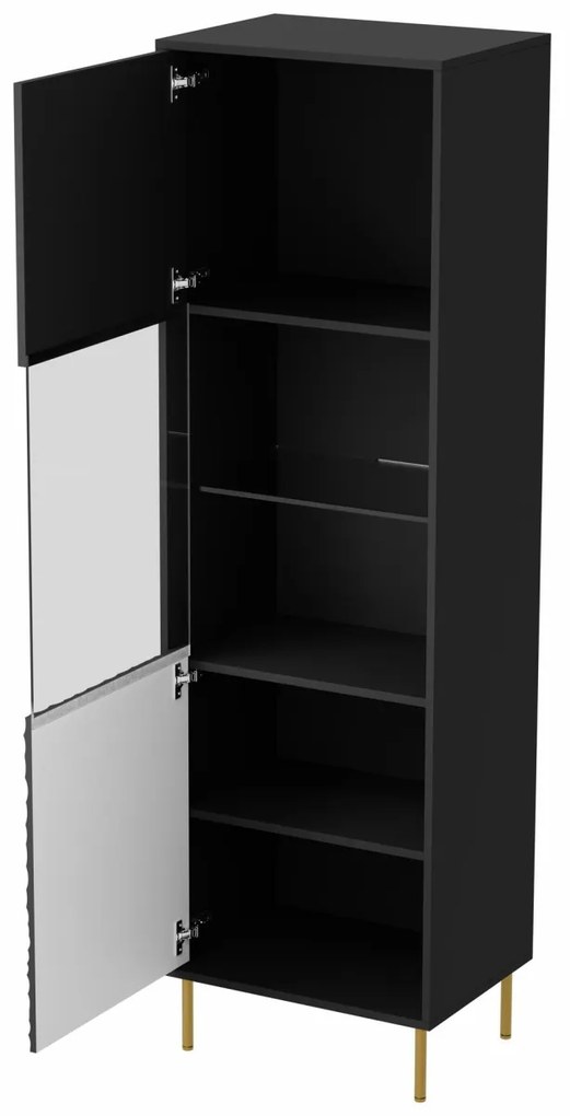 Vitrina Bullet W-1 H185 cm negru/auriu