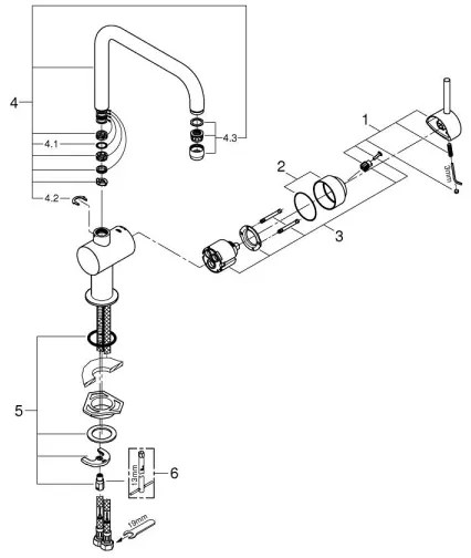 GROHE 32488000 - Baterie pentru chiuvetă, crom lucios