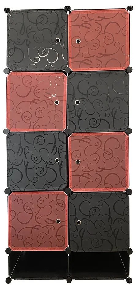 Dulap din plastic-rosu-negru