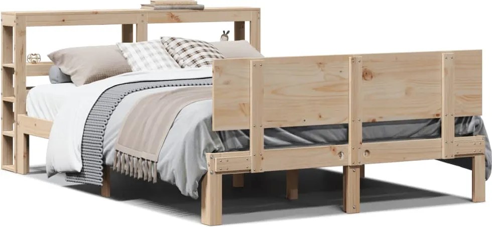 vidaXL Cadru de pat cu tăblie, 140x200 cm, lemn masiv de pin