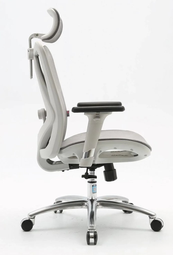 RESIGILAT- Scaun ergonomic SIHOO, pivotant, suport lombar, tetiera, cotiera, reglabile, reglare pe inaltime, mecanism inclinare/blocare in 3 pozitii, Mesh, Gri