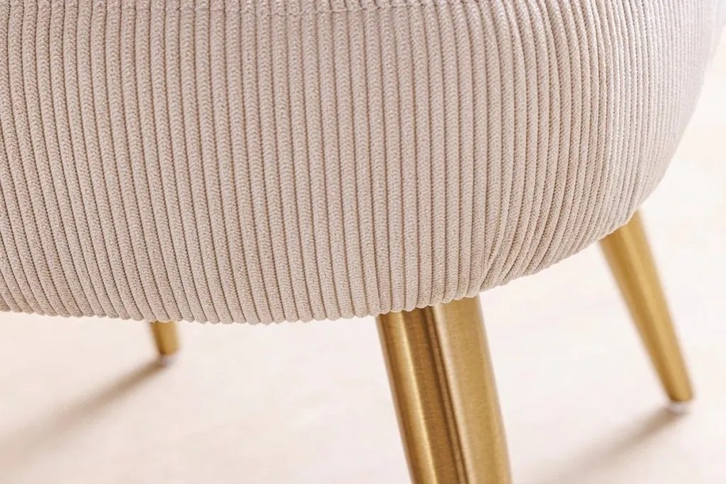 Set de 2 scaune, Catifea Raiata, Bej, MIA CASA, A-45926 VC