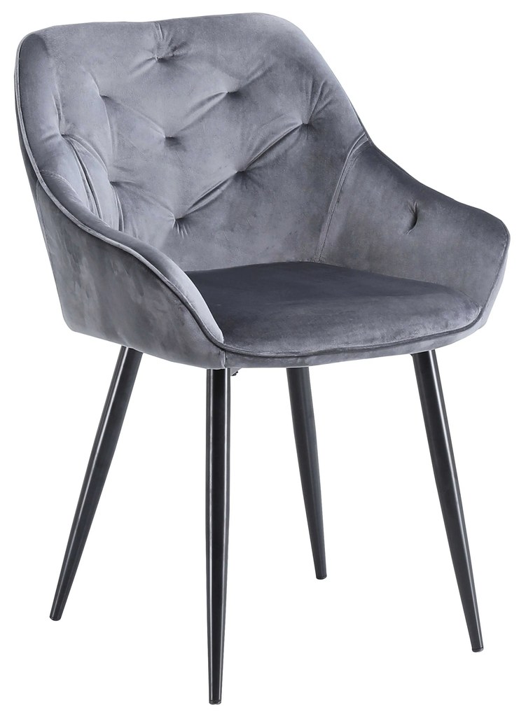 Scaun K487, gri - modern, matlasat, glamour,pentru camera de zi, sufragerie, VELVET