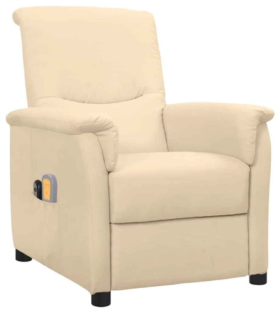3098565 vidaXL Fotoliu de masaj electric rabatabil, crem, textil