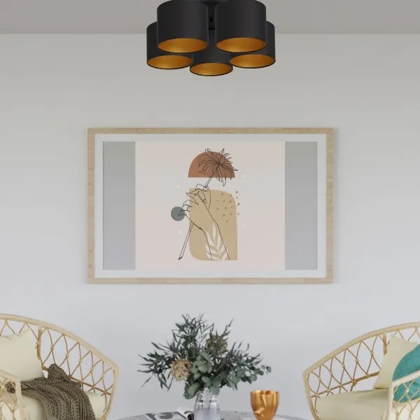 Lustră aplicată ARDEN 5xE27/60W/230V negru/auriu