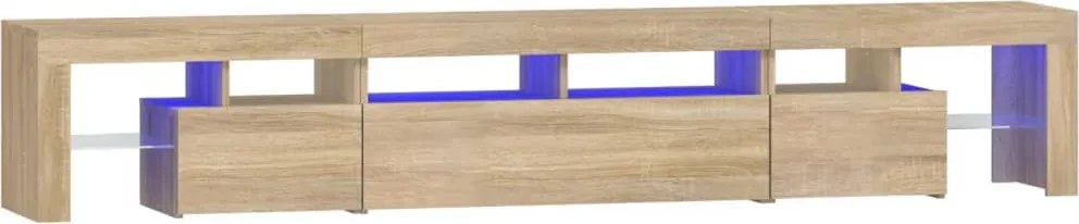 vidaXL Comodă TV cu lumini LED, stejar sonoma, 230x36,5x40 cm
