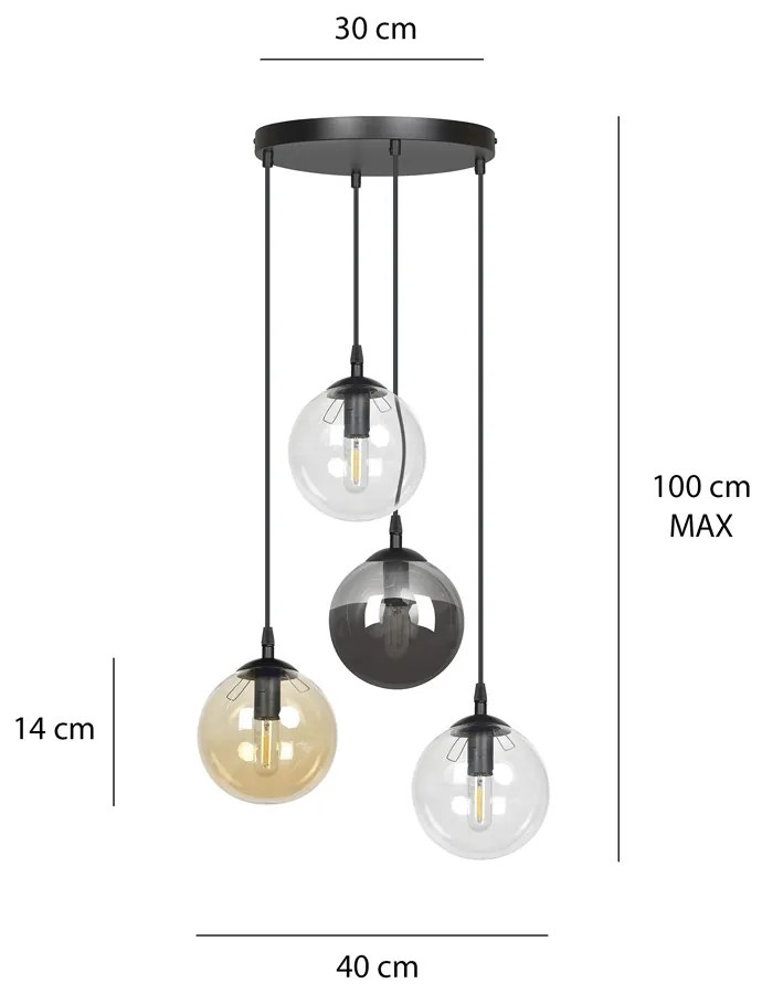 Suspensie Cosmo 4 Bl Premium Mix 714/4Prem Emibig Lighting, Modern, E14, Polonia