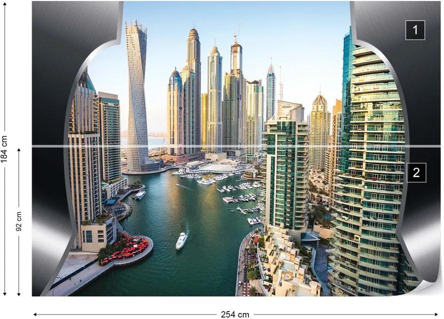 GLIX Fototapet - Dubai City Skyline Vliesová tapeta  - 254x184 cm