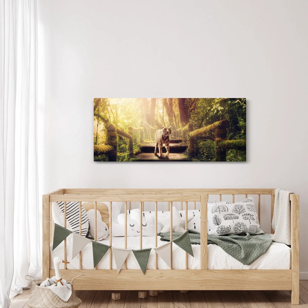 Tablou cu tigrul în djunglă (120x50 cm)