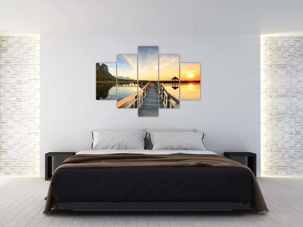 Tablou ponton din lemn (150x105 cm)