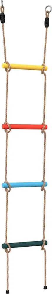 vidaXL Scară din funie pentru copii cu 4 trepte, multicolor