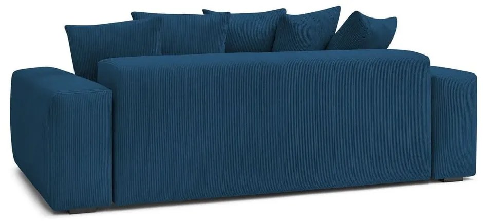 Canapea albastru-închis cu tapițerie din catifea reiată 280 cm Voltaire – Bobochic Paris