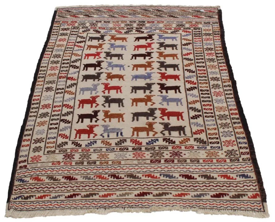 Covor kilim nomadic afgan Adarskan 136x194 covor de perete țesut manual