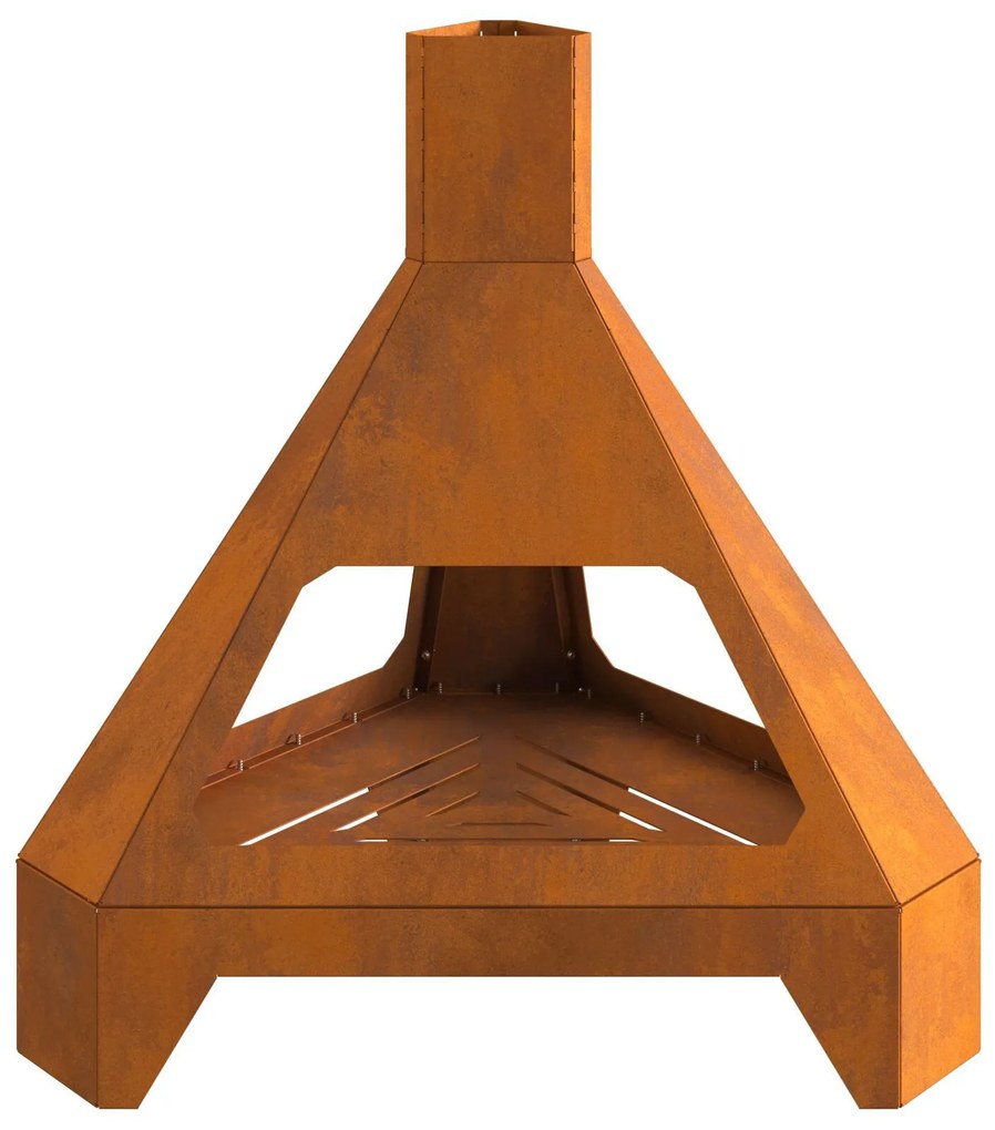 vidaXL Cuptor de foc Maro 50 x 43 x 52 cm Oțel