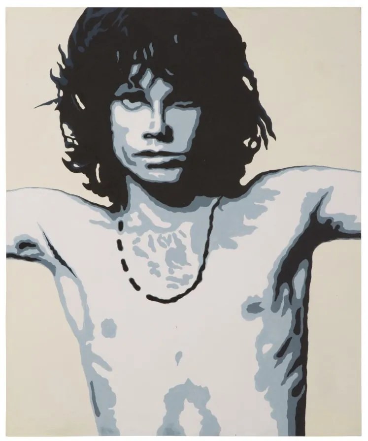 Tablou decorativ din panza si lemn, 100 x 3 x 120 cm, Jim Morrison Mauro Ferreti