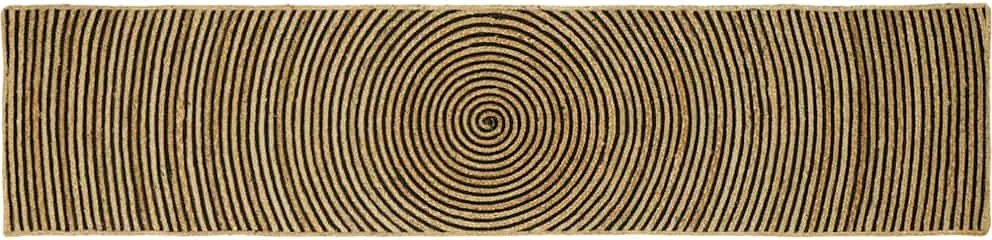 vidaXL Covor Natural și Negru 60 x 300 cm Iută