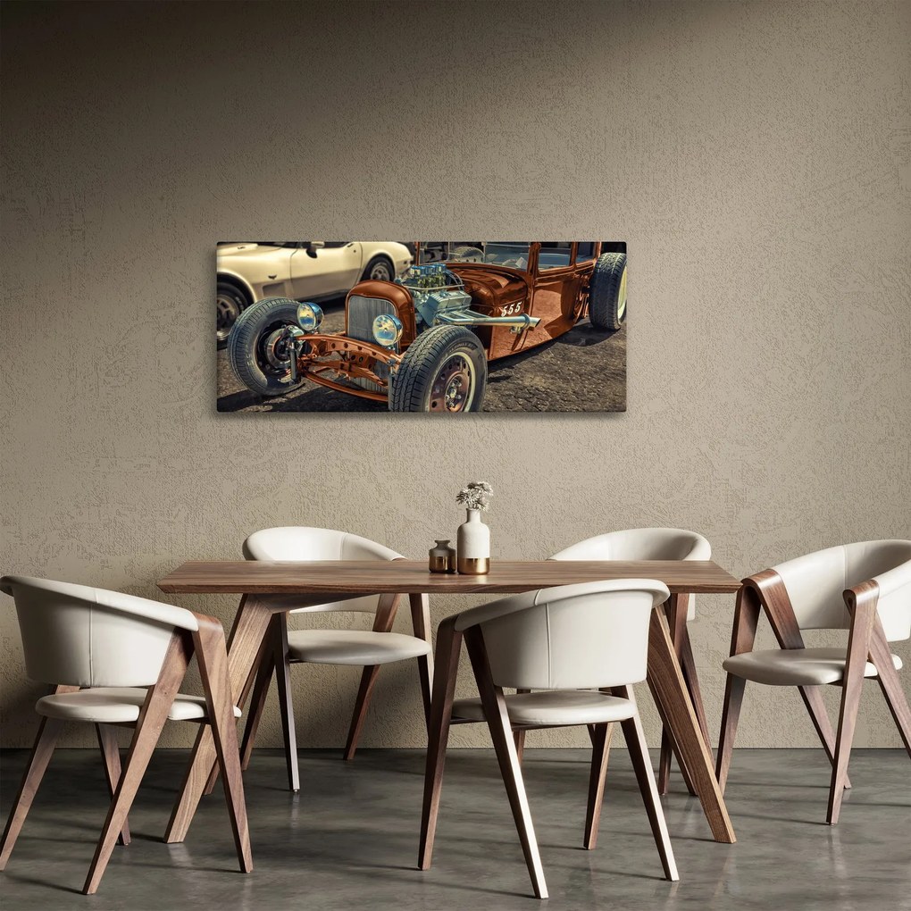 Tablou cu mașina maro (120x50 cm)
