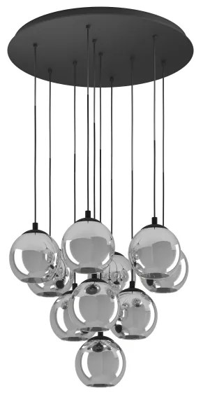 Eglo 98654 - Candelabru suspendat ARISCANI, 10 x E27, 40 W, 230 V, negru/crom lucios