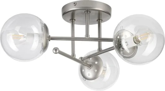 Lustră aplicată MALENA 3xE14/5W/230V crom mat/sticlă clară