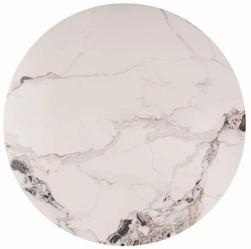 Masa rotunda Murano Ceramica marmura alba/crom - ø120 / h76 cm