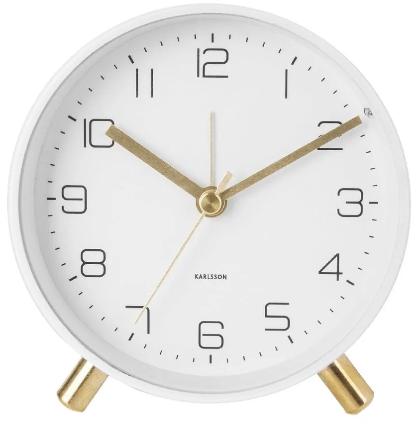 Ceas cu alarmă Karlsson Lofty, ø 11 cm, alb