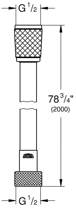 Furtun Grohe VitalioFlex Comfort, 2000 mm, crom 27173002