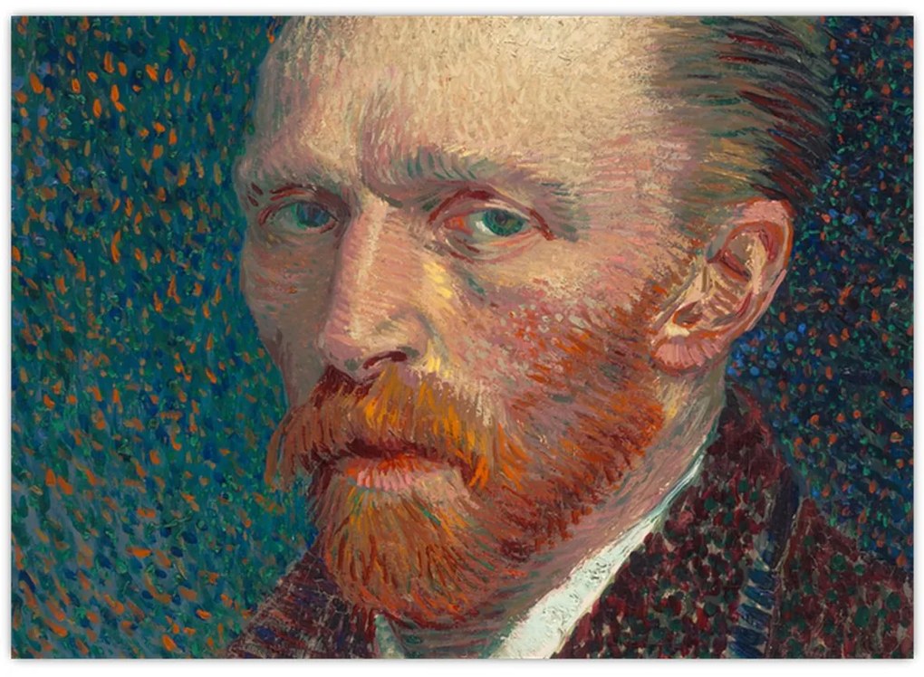 Tablou pe sticlă -  Vincent van Gogh, Self-Portrait, reproducere (70x50 cm)