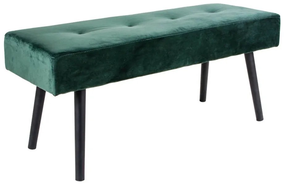 Bancă tapițată cu catifea Bonami Essentials Skiby, verde închis