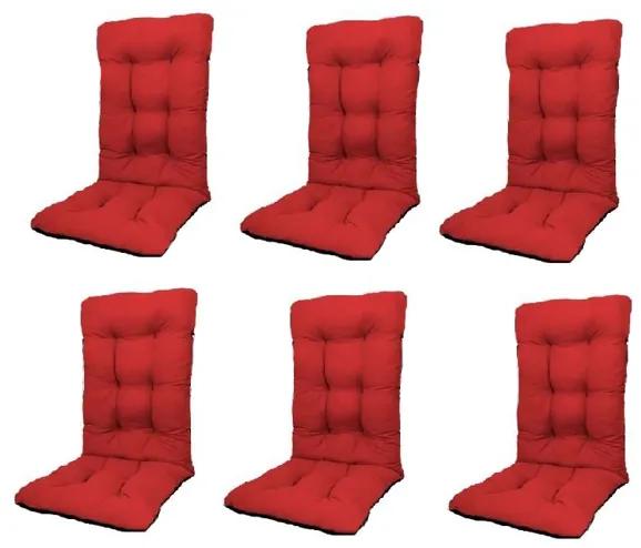 Set Perne pentru scaun de casa si gradina cu spatar, 48x48x75cm, culoare rosu, 6 buc/set